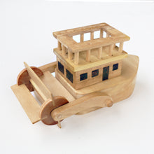 Load image into Gallery viewer, Wooden Stern Wheeler Boat
